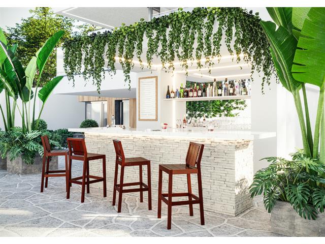 Banco Alto Tramontina Lanati em Madeira Jatobá FSC com Acabamento em V - 2