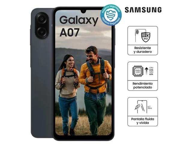 Samsung A07 6.7" de 128GB, Negro