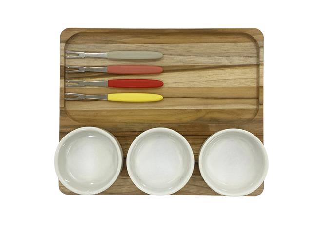 Petisqueira 3 Potes E Espatulas