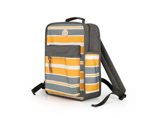 Mochila Himawari Porta Laptop, Gris - Amarillo