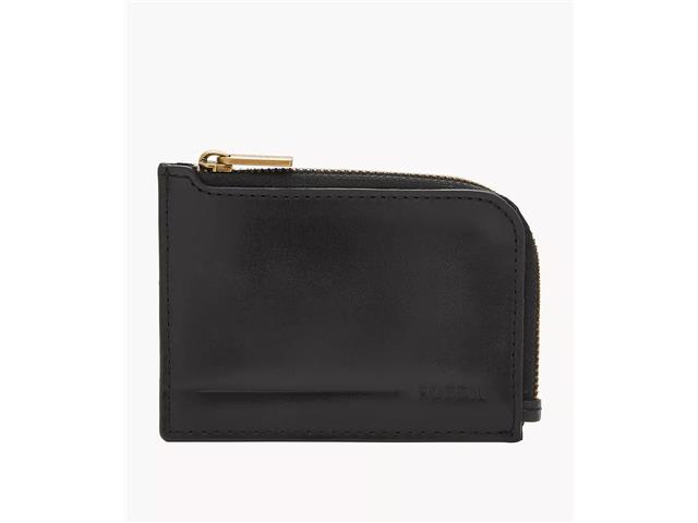 Billetera Fossil Allen Zip Card Case para Hombre, Negro