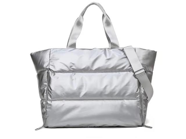 Bolso Puffer Impermeable Makeway para Mujer, Plateado