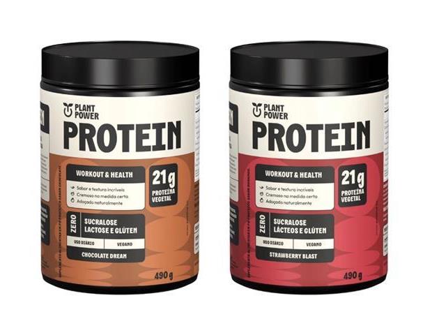 Suplemento Plant Power Protein ChocoDream 490G + Strawberry Blast 490G