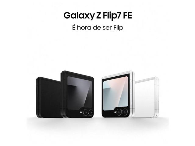 Smartphone Samsung Galaxy ZFlip7 FE 5G Dobrável6.7"256GB 50+10MP Preto - 3
