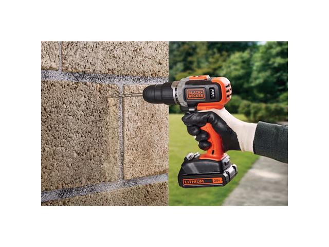 Parafusadeira Impacto Black+Decker 20V 1 Bateria - 7