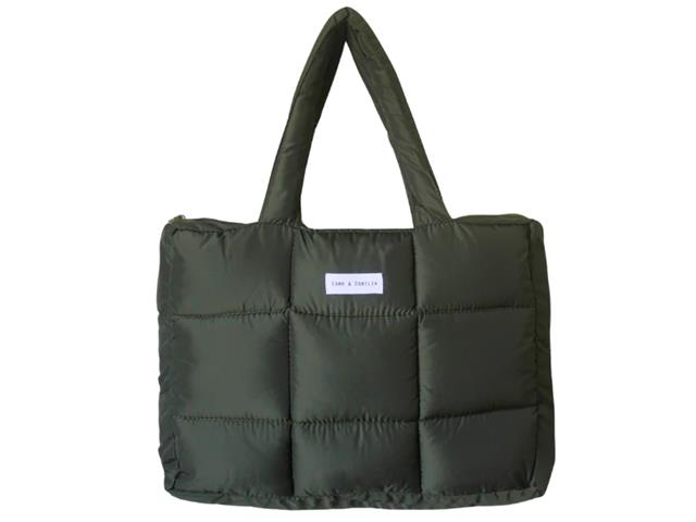 Tote Bag Esme & Odrilia Puffer, Verde Militar
