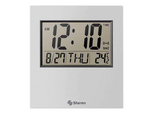 Reloj digital con alarma, calendario y termómetro