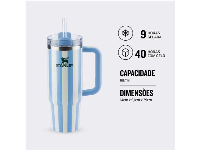 Copo Térmico Stanley Quencher Cornflower Cabana Gloss 0,887L - 4