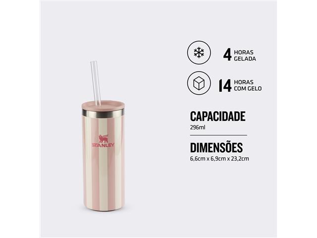 Can Cooler Slim Stanley com Tampa Peach Whip Cabana Gloss 0,29L - 4