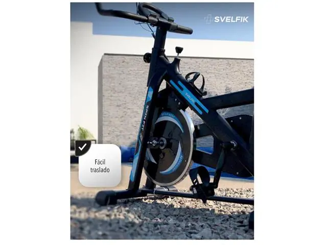 Bicicleta de Spinning 6 kg color negro con azul