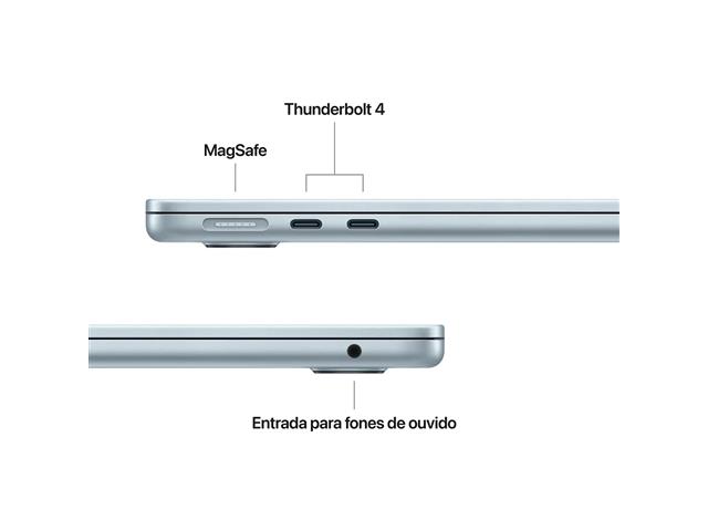 MacBook Air Apple 15.3" M4 GPU 10 Núcleos Cam 12MP 16GB RAM 512GB Azul - 6