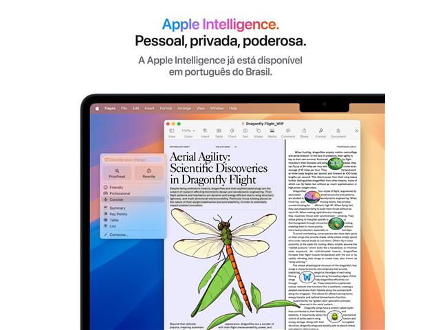 MacBook Air Apple 13.6" M4 GPU 8 Núcleos Cam 12MP 16GB RAM 256GB Prata - 3