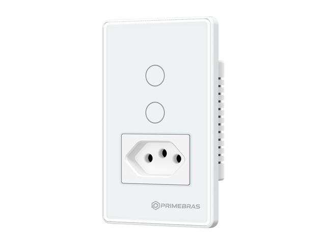 Interruptor Inteligente 2 Canais c/tomada (TP1012B) - 1