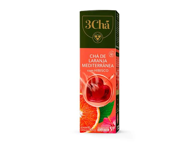 Cápsula de Chá de Laranja Mediterrânea com Hibisco TRES 3Chá - 1