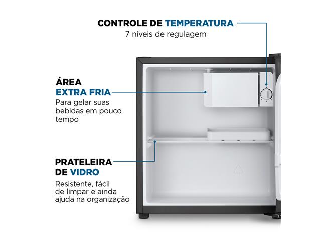 Frigobar Mondial 46L Porta Reversível Preto 220V - 1
