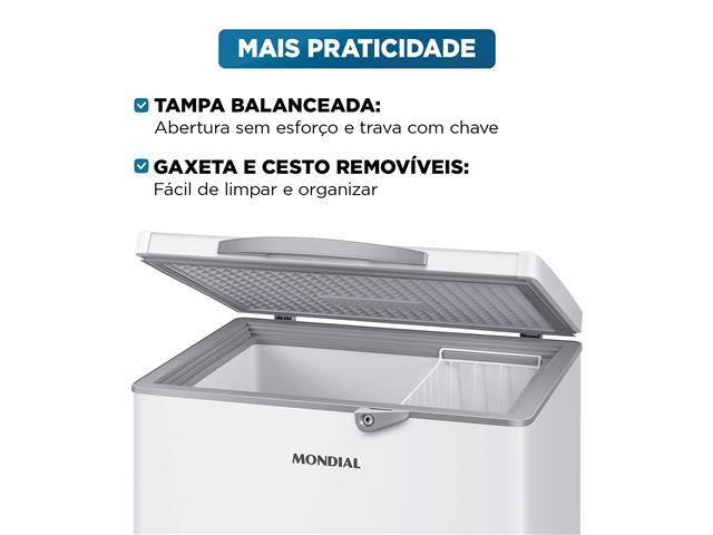 Freezer Horizontal 150L Mondial Branco 110V - 1