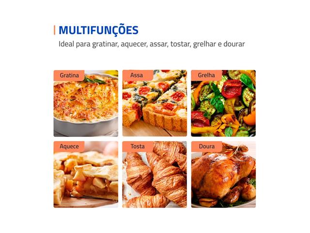 Forno Elétrico 52L Grand Family II Mondial Preto/Inox 1800W 220V - 2