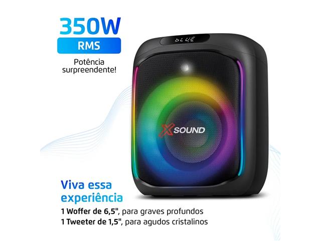 Party Box Mondial Preto 350W Bivolt - 1