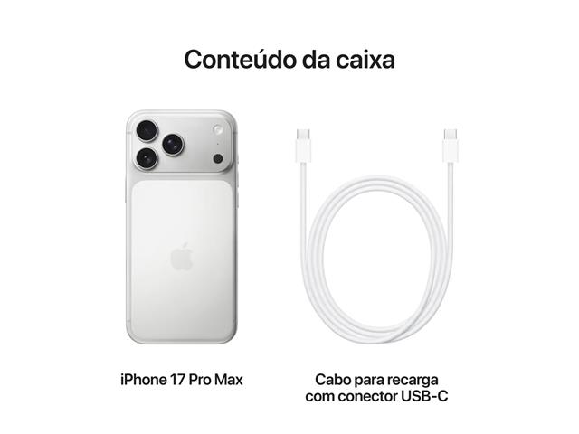 iPhone 17 Pro Max (256GB) Prateado, Tela de 6,9", 5G e Câmera de 48MP - 9