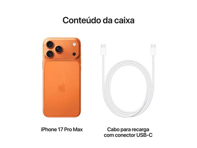 iPhone 17 Pro Max 512GB Laranja-Cósmico Tela de 69 5G e Câmera de 48MP - 9