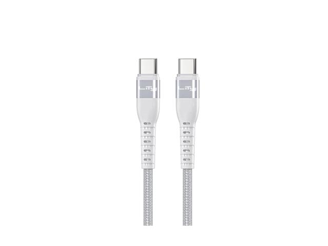 Cabo Carregamento Ulta Rápido Lity USB C/USB C  100W/5A 2M Branco C13B - 3