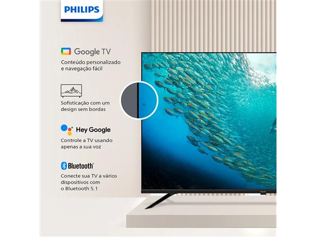 Smart TV Philips 50" 4K UHD Google TV - HDR, Wi-Fi - 6