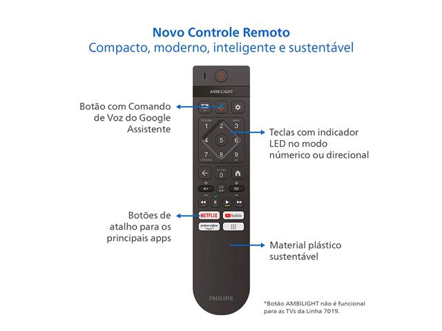 Smart TV Philips 75" 4K UHD Google TV - HDR, Wi-Fi - 7