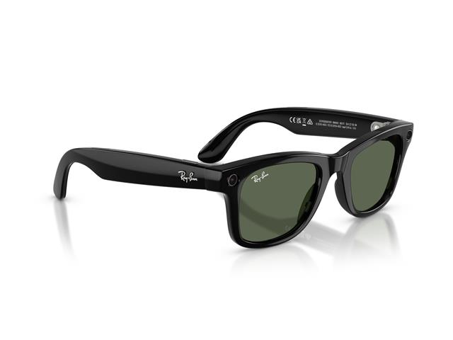Óculos Ray-Ban Meta Wayfarer Shiny Black | G15 Green - 4