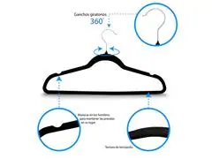 Ganchos para ropa de terciopelo - 30 piezas - 2