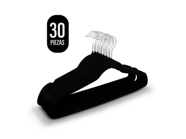 Ganchos para ropa de terciopelo - 30 piezas
