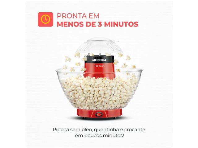Pipoqueira Elétrica Mondial PP-05 Pop Bowl Red 110V - 1