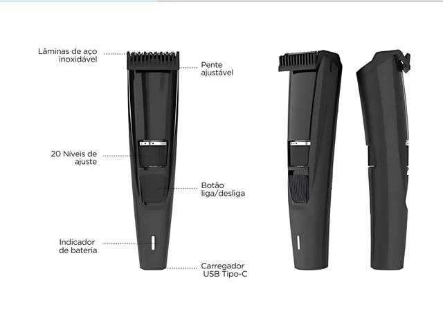 Aparador De Pelos Gadnic Barbeador Elétrico Sem Fio Usb - 5