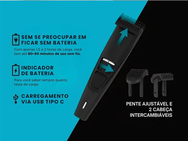 Aparador De Pelos Gadnic Barbeador Elétrico Sem Fio Usb - 4
