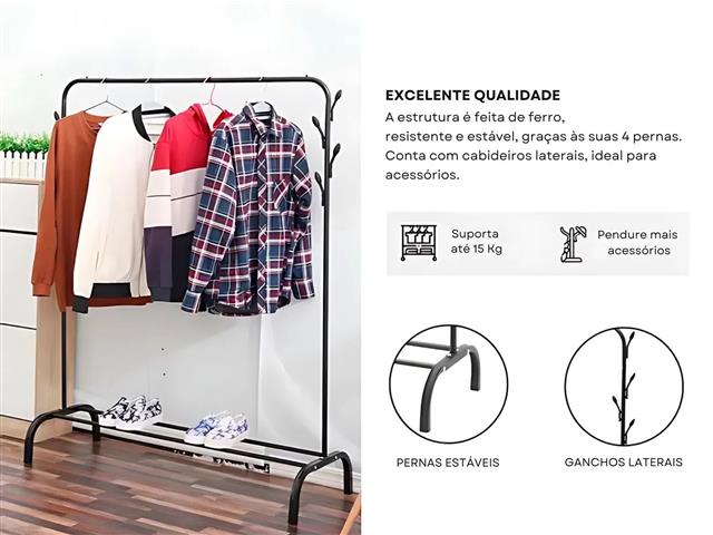 Arara Cabideiro Gadnic Móvel Destacável Para Roupas Com Ganchos - 2