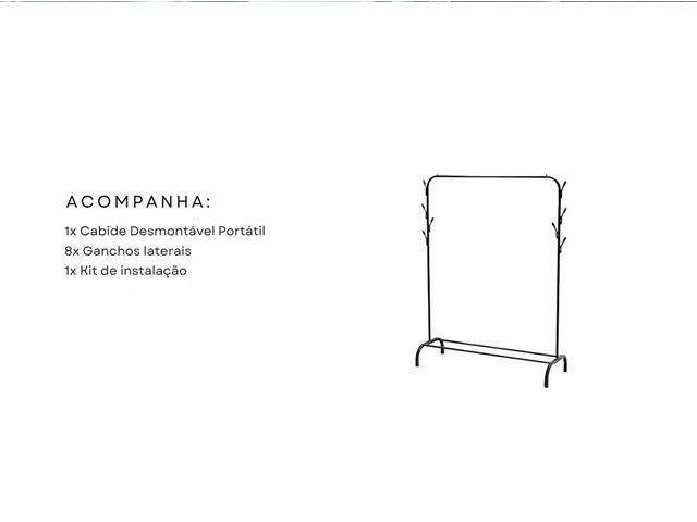 Arara Cabideiro Gadnic Móvel Destacável Para Roupas Com Ganchos - 5