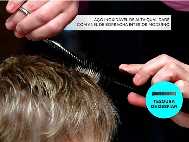 Kit Tesoura Profissional Gadnic Corte Polimento Desfiadeira 6.0 - 3