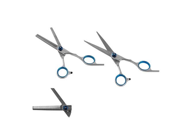 Kit Tesoura Profissional Gadnic Corte Polimento Desfiadeira 6.0 - 5