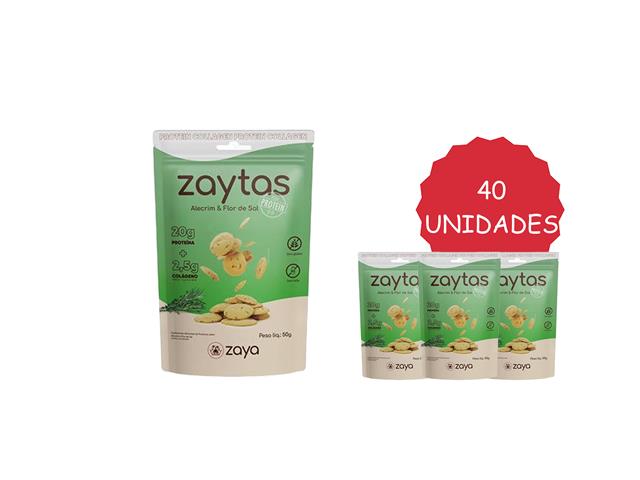Biscoito Três Corações Zaytas Alecrim Protein Zaya 50g 40 Un