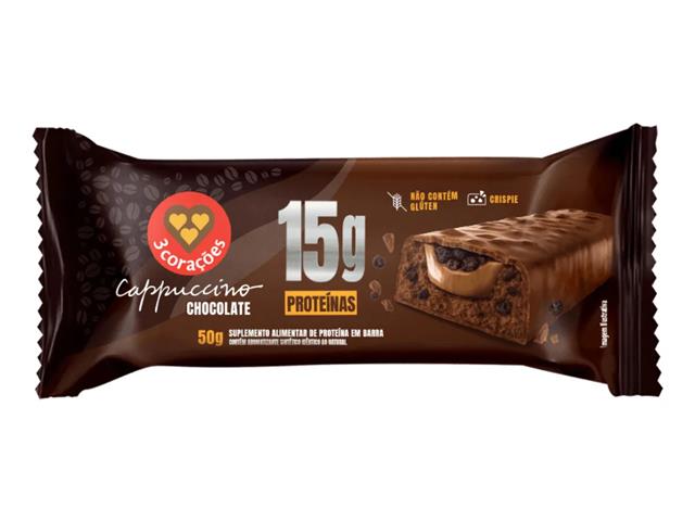 Barra de Proteína Três Corações Cappuccino Chocolate Caixa 12x50g - 1