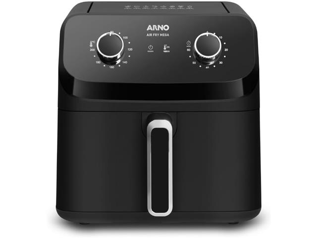 Fritadeira Sem Óleo Arno Air Fryer Mega 7,5L AFM7, 1700W, Preta, Tecno