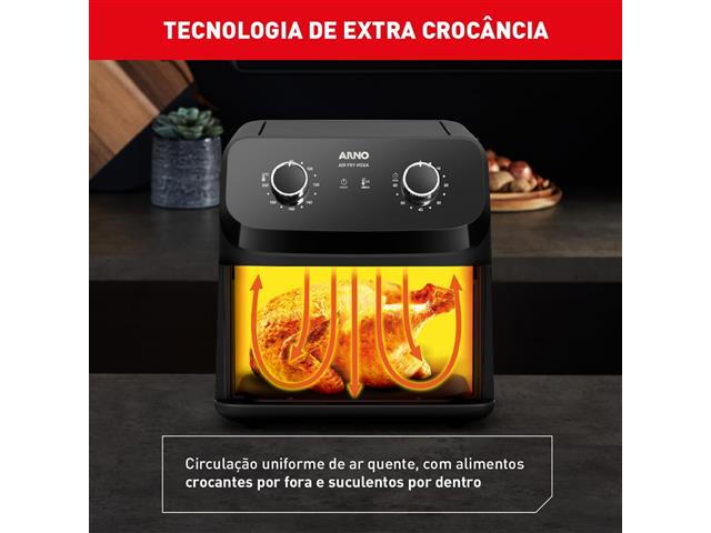 Fritadeira Sem Óleo Arno Air Fryer Mega 7,5L AFM7 1700W Preta 220V - 3