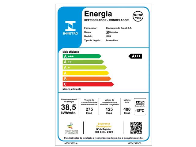 Refrigerador Electrolux Efficient 2P 400L Inox - 5