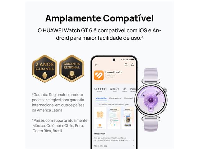Smartwatch Huawei GT 6 41mm Roxo - 1
