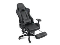 Silla gamer con apolla pies en color negra