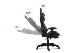 Silla gamer con apolla pies en color negra - 1