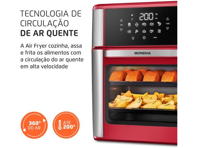 Air Fryer Afon-12l-ri Mondial Vermelho 220V - 3