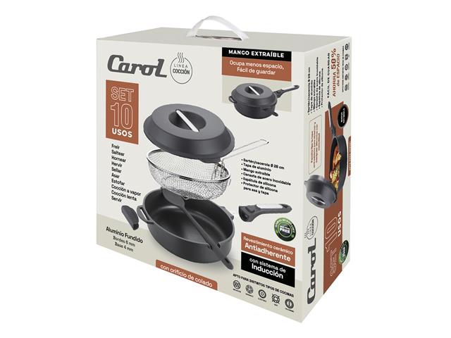 Set de Cocina 10 en 1 Carol Aluminio Fundido con Sistema de Inducción