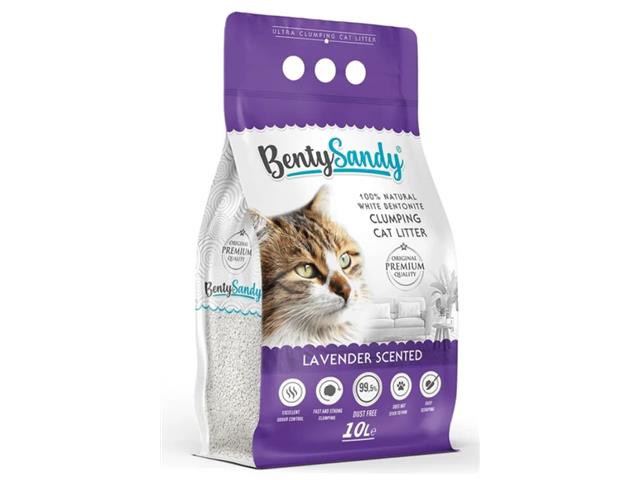 ARENA PARA GATOS BENTYSANDY LAVANDA 8,7KG