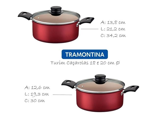 Jogo de Panelas Tramontina Turim Antiaderente Vermelho 10 Peças - 2