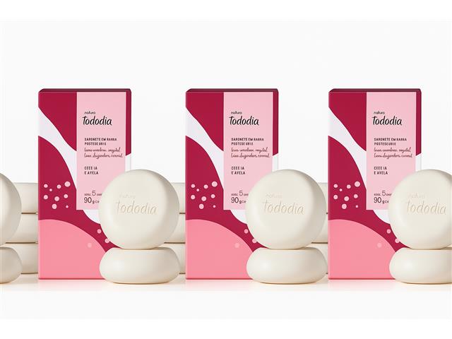 Kit Natura Sabonetes em Barra Tododia Cereja e Avelã 15 Unidades